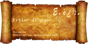 Ertler Ágnes névjegykártya